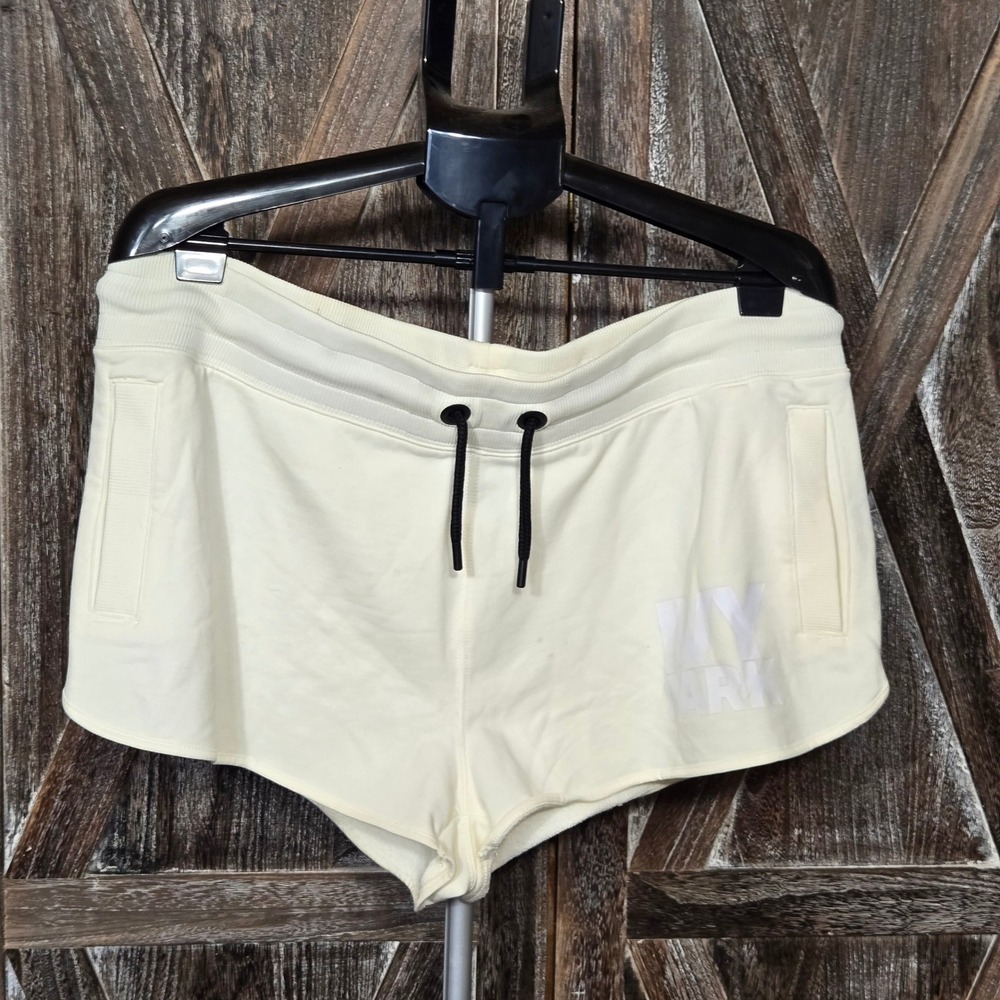 Ivy Park Womens Cream French Terry Logo Athletic Shorts XL 29R36LCRM-XL